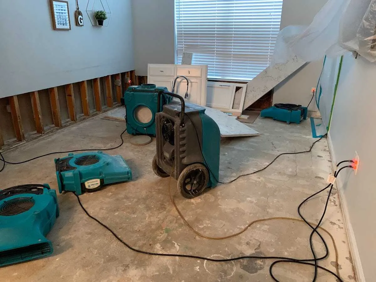 Dehumidifier in flood-cut room for Water Extraction & Removal in Old Town
